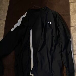 Under Armour Men's Black Jacket with White Stripes